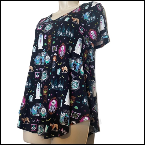 DISNEY HAUNTED MANSION CRISS-CROSS DETAILED BACK T-SHIRT XS - Picture 3 of 11
